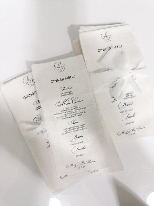 Linen Fabric Menus